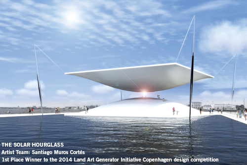 The Solar Hourglass, solar power, Copenhagen, LAGI2014, LAGI, Land Art Generator Initiative, green design, sustainable design, renewable energy, clean tech, energy art, concentrated solar power