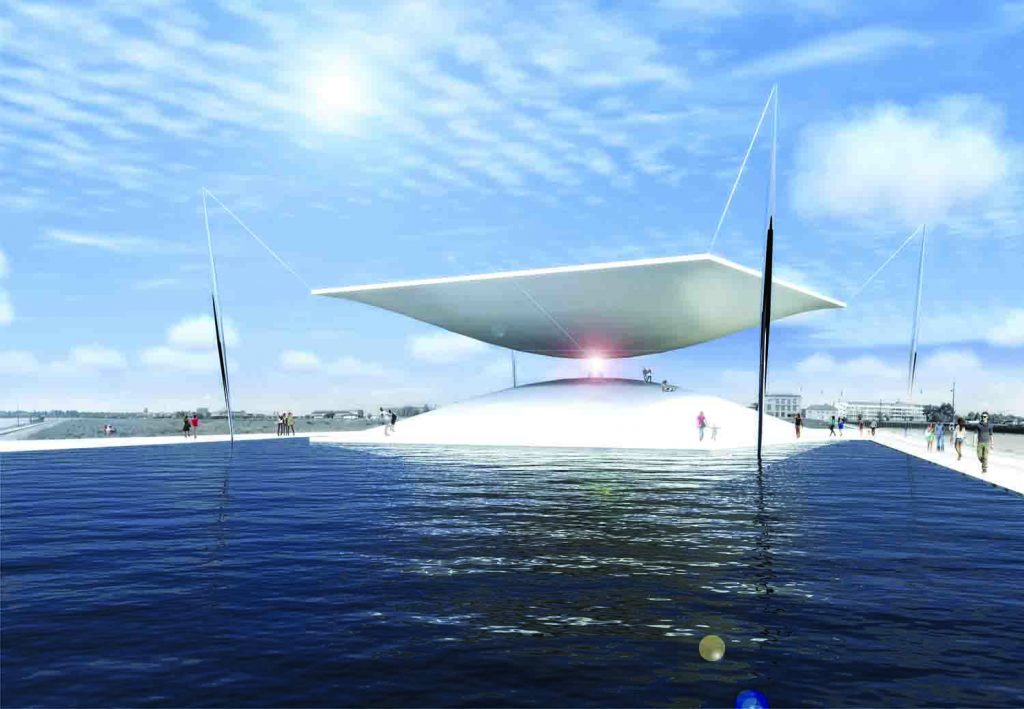 The Solar Hourglass, solar power, Copenhagen, LAGI2014, LAGI, Land Art Generator Initiative, green design, sustainable design, renewable energy, clean tech, energy art, concentrated solar power