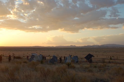 Freedom Solar Power, solar art, Haroon Mirza, Marfa, Texas, renewables, public art, Ballroom Marfa, solar-powered art, stone circle, desert, 