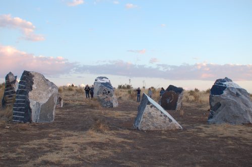 Freedom Solar Power, solar art, Haroon Mirza, Marfa, Texas, renewables, public art, Ballroom Marfa, solar-powered art, stone circle, desert, 