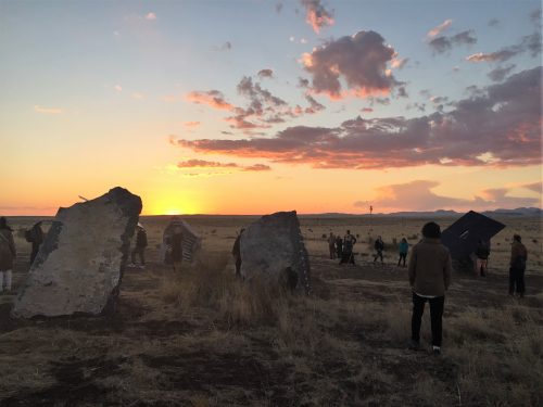 Freedom Solar Power, solar art, Haroon Mirza, Marfa, Texas, renewables, public art, Ballroom Marfa, solar-powered art, stone circle, desert, 