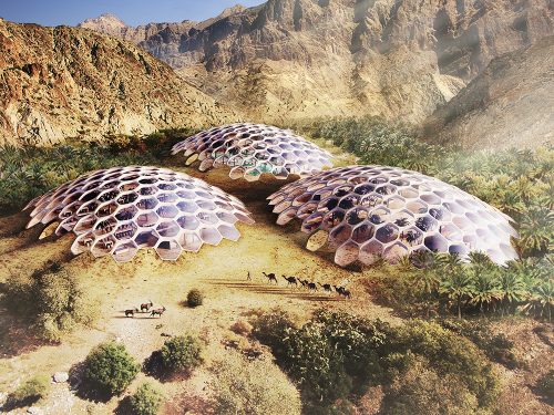 Baharash Architecture, biodomes, UAE, solar, wind, renewables, bioclimatic design, green design, eco-tourism, renewable energy, recycling, greywater recycling, prefabricated design, passive cooling, Baharash Bagherian, sustainable architecture