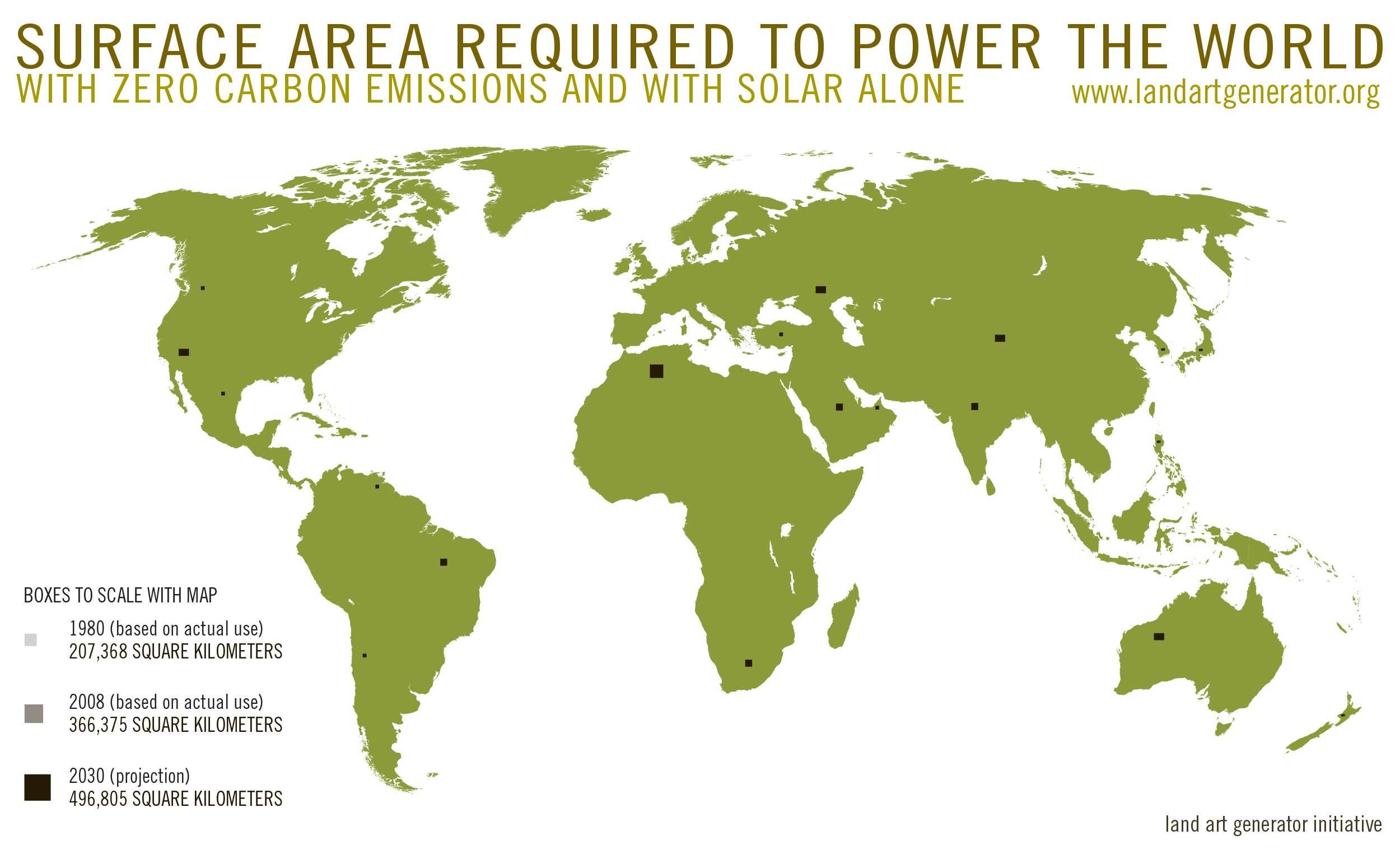 Total Surface Area Required to Fuel the World With Solar — Land