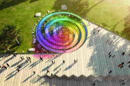 The Rainbow Serpent, LAGI 2018, solar energy, rainwater harvesting, public art, solar art, energy tech, st kilda triangle, victoria, melbourne, australia, design competition, renewable energy