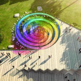 The Rainbow Serpent, LAGI 2018, solar energy, rainwater harvesting, public art, solar art, energy tech, st kilda triangle, victoria, melbourne, australia, design competition, renewable energy