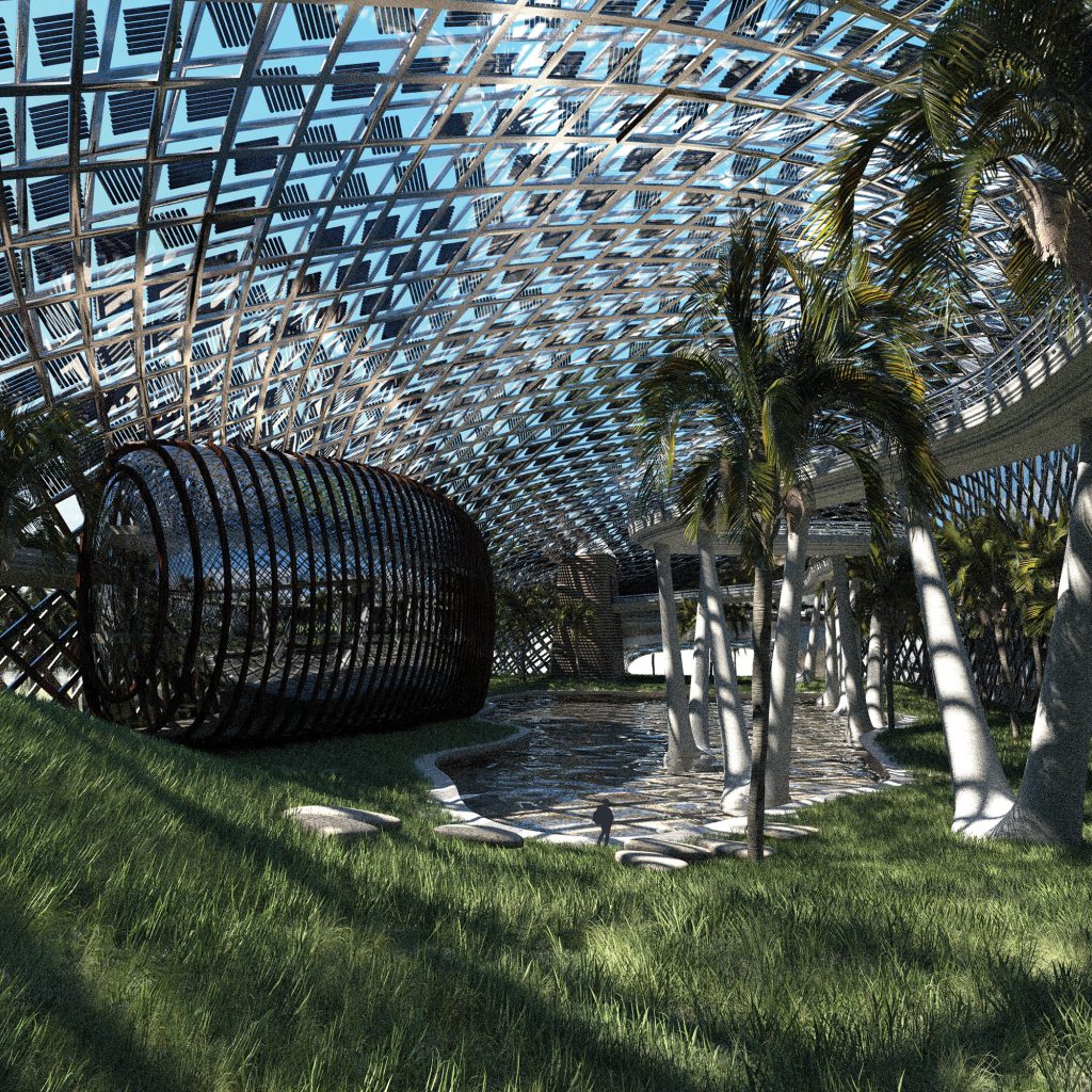 The Sun Makes Rain Over A New Oasis For Masdar City Land Art Generator