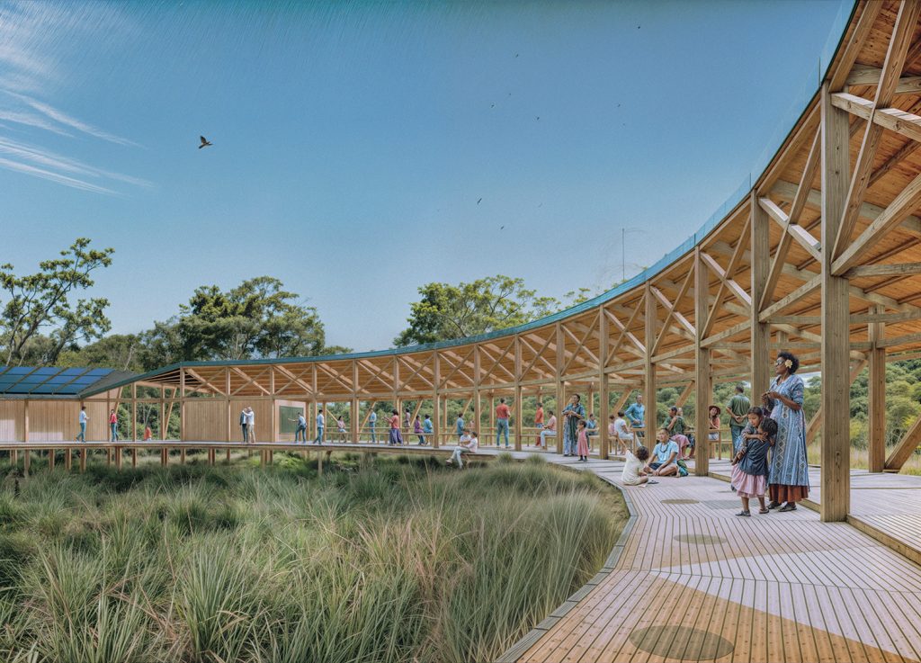 “The O,” by Alberto Roncelli (Denmark) incorporates solar photovoltaic, battery storage, and rainwater harvesting to produce 150 MWh of electricity and 1.2 million liters of filtered water each year. A winning submission to the Land Art Generator Initiative design competition for Fiji. LAGI 2025 Fiji is held in collaboration with the Village of Marou.