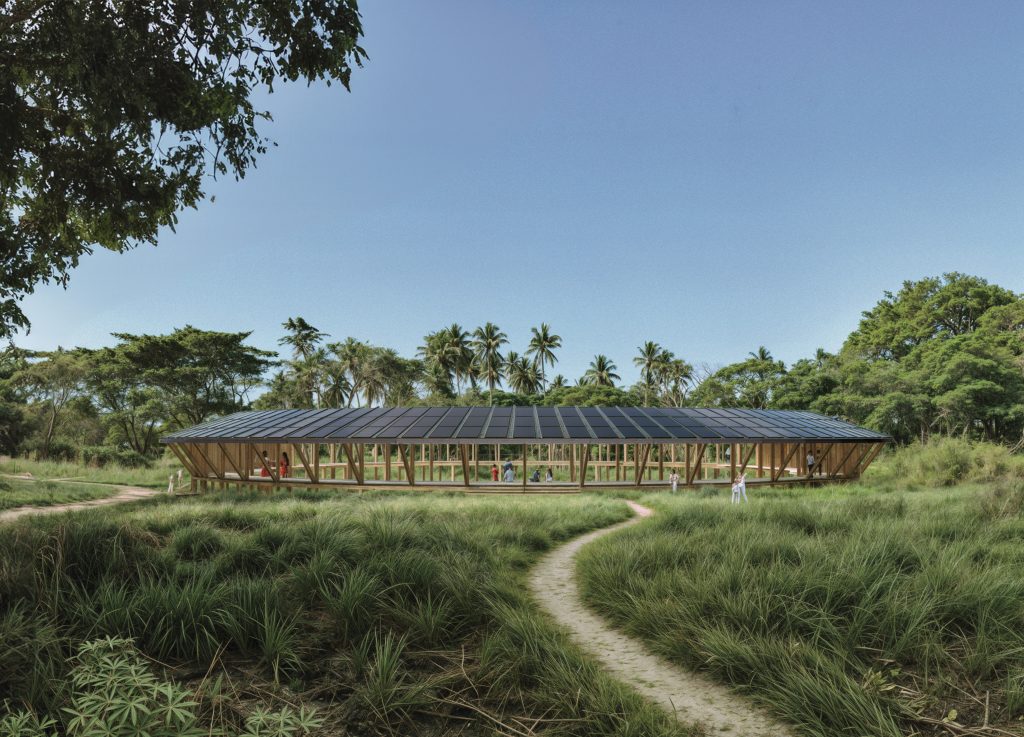 “The O,” by Alberto Roncelli (Denmark) incorporates solar photovoltaic, battery storage, and rainwater harvesting to produce 150 MWh of electricity and 1.2 million liters of filtered water each year. A winning submission to the Land Art Generator Initiative design competition for Fiji. LAGI 2025 Fiji is held in collaboration with the Village of Marou.