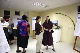 Elena von Hove, Arizona State University (right) at the LAGI 2025 Fiji exhibition opening.