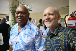Ilisari Naqau, Acting Chief of Marou Village (left) and Robert Ferry, LAGI Co-founder (right)