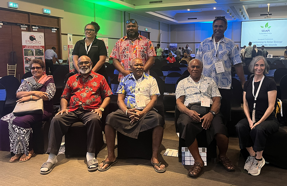 Marou Village residents at the SEIAPI Conference on solar in the Pacific Islands.