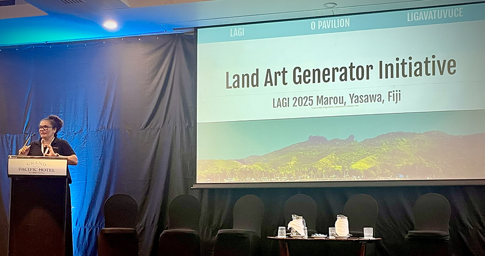 Loma Mataika presents LAGI 2025 Fiji at the first annual SEIAPI Conference.