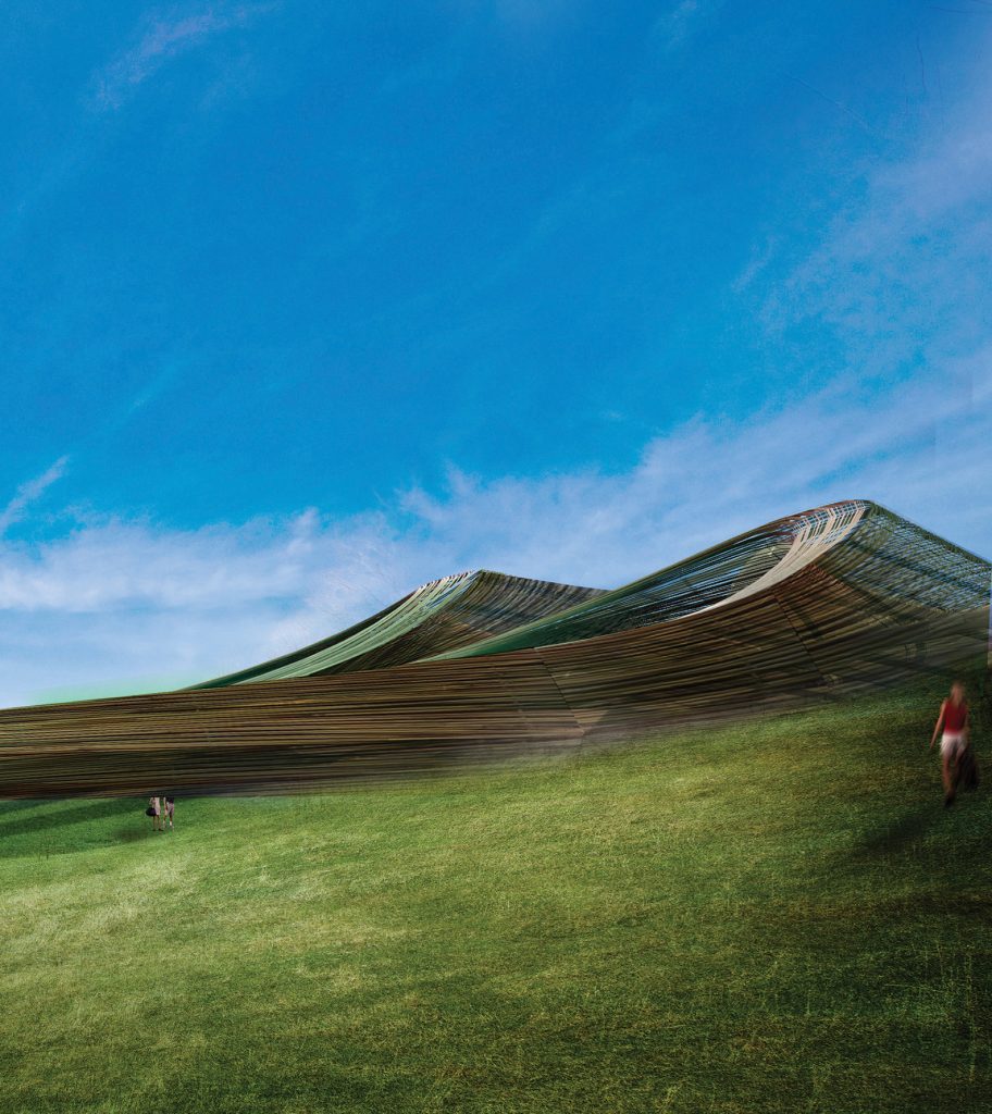 Fresh Hills, 2nd Place Winner LAGI 2012 NYC
Matthew Rosenberg Structural Engineering Consultant: Matt Melnyk Production Assistants: Emmy Maruta, Robbie Eleazer
Artist Location: Los Angeles, USA
Energy Technologies: WindTamer, Carbon Dioxide Scrubber, SmartWrap
Annual Capacity: 238 MWh