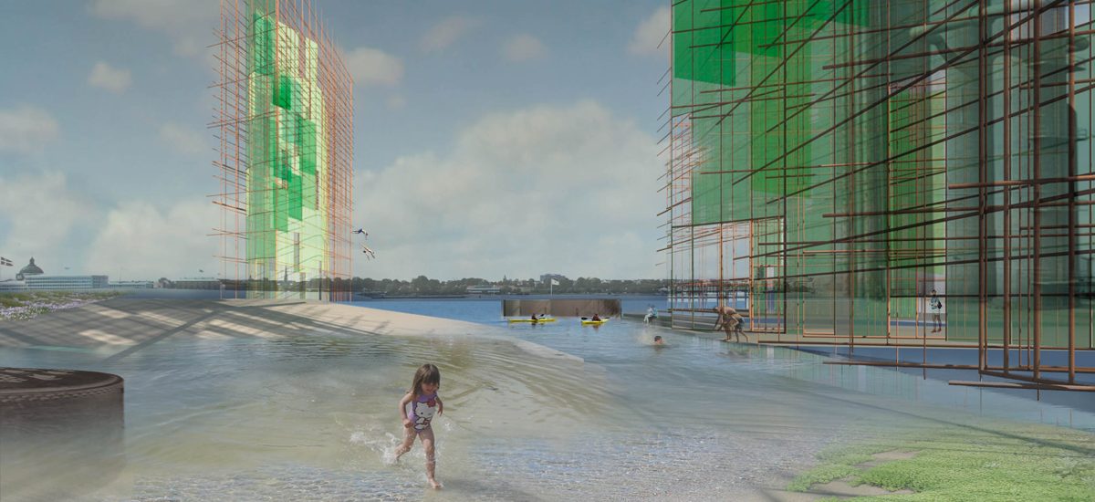 Green algae sculptural towers.