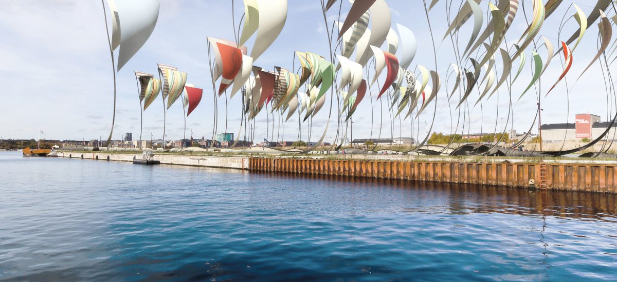 Oscillating Platforms invites the surrounding waterway to enter the site, creating a flooded area within the Sønder Hoved Pier into which a series of freeform, floating platforms are anchored.