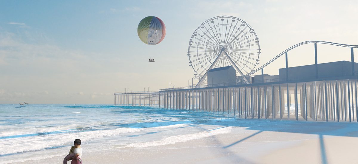 Big Beach Balloon, LAGI 2016 Santa Monica a massive, colorful balloon tethered offshore that generated clean energy (like solar/wind) while serving as a public art installation and landmark, combining sustainable power with iconic seaside beauty for the beachgoers
