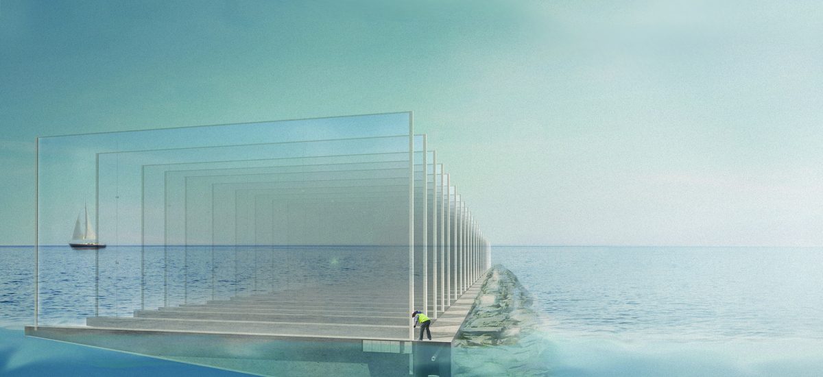 Horizon Lines, LAGI 2016 In its original form in 1909, the Santa Monica Pier was built over a sewage pipe that emptied into the ocean, working to hide the effects of humanity on the environment. Horizon Lines takes this one piece of Santa Monica’s rich and diverse history and turns it upside down. It presents a contemporary counterpoint by creating a transparent energy source on the horizon for all to see, inspired by the form of the pier’s pylons and the shape of a wave.