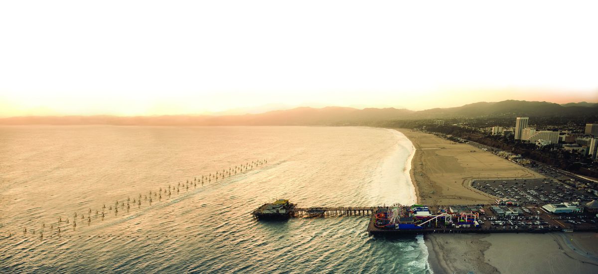 Santa Monica Ocean's Breath, a submission to the Land Art Generator Initiative 2016 competition for Santa Monica The 78 floating buoys, situated 100 meters from the breakwater rocks, produce clean energy that is used to supply Santa Monica Pier activities.