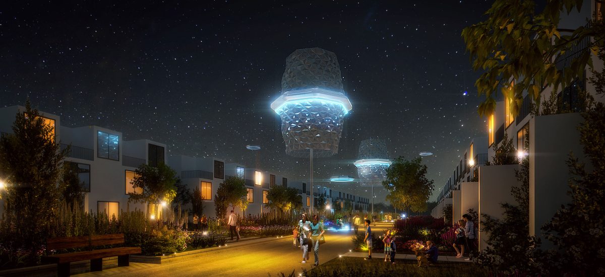 Unfold incorporates an organic photovoltaic skin and a solar driven hygroscopic water harvesting system.