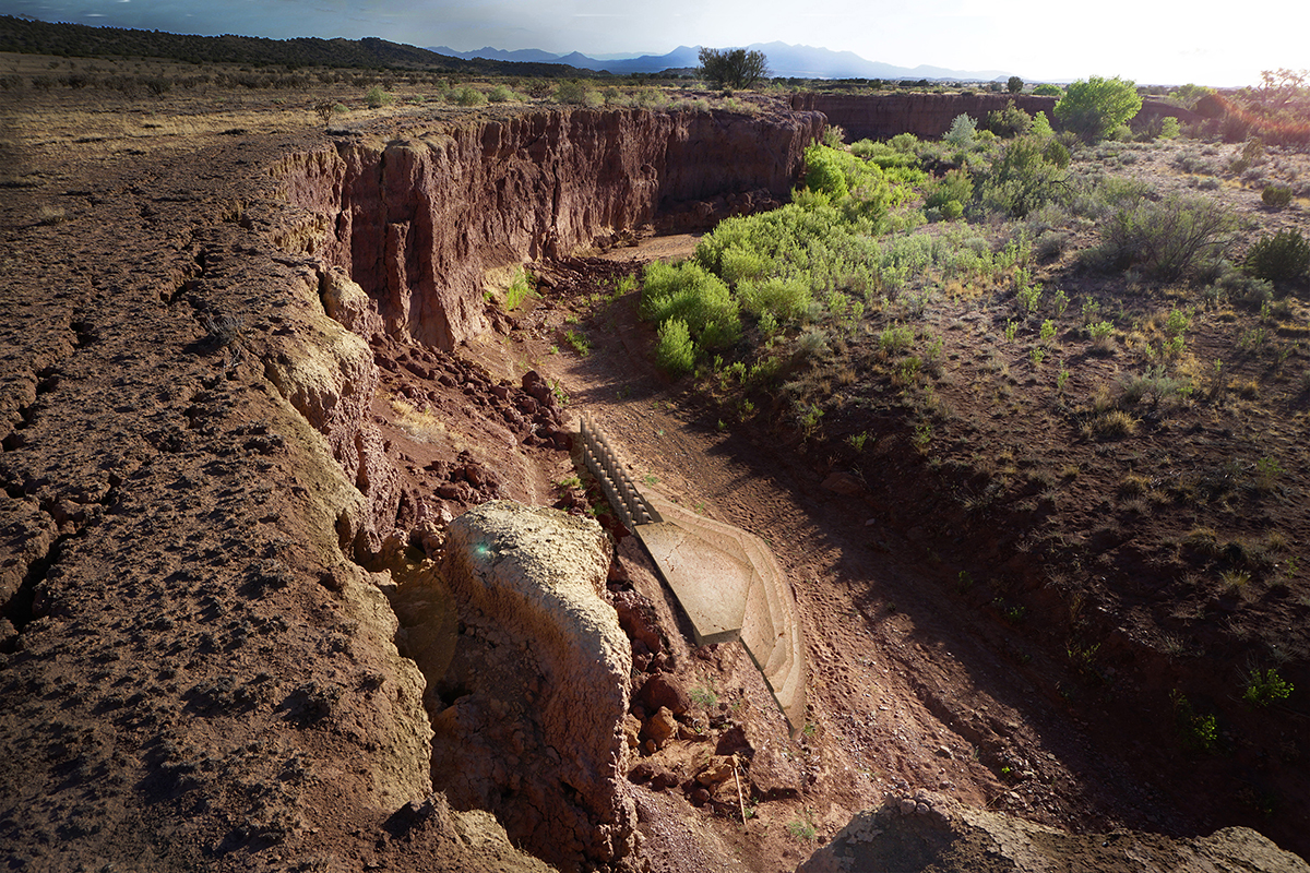 MEAnder by Ryan Henel and Craig Sponholtz is the chosen design from the LAGI-MEA invited design competition for the Modern Elder Academy’s regenerative ranch, Saddleback, south of Santa Fe, New Mexico. Images courtesy of the artist team (rendering by Ryan Bromberg). MEAnder is in development.