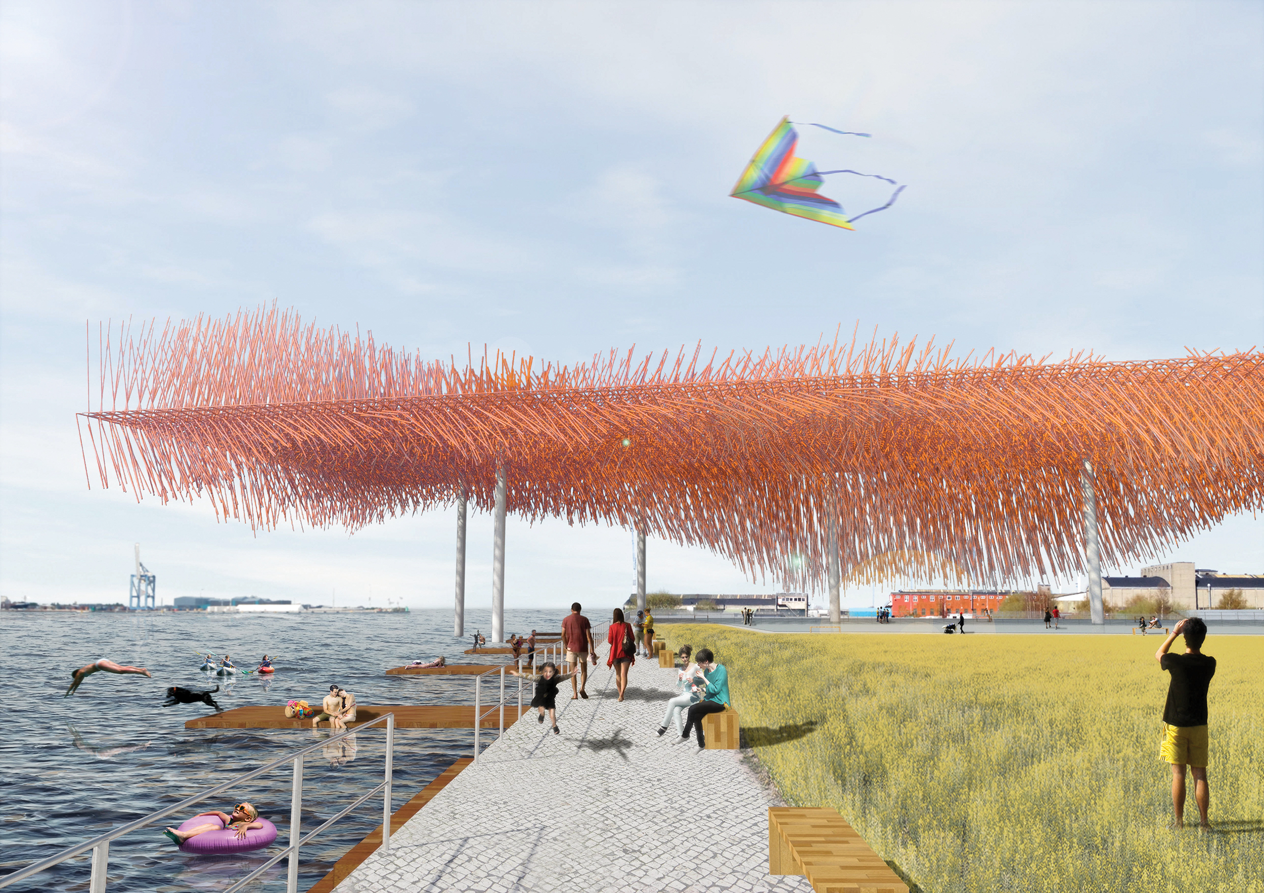 Super Cloud, a submission to LAGI 2014 Copenhagen
Lucas Jarry, Rita Serra e Silva, Lucas Guyon, Marianne Ullmann
Team Location: Prague, Czech Republic
Energy Technology: piezoelectric discs
Annual Capacity: 2,487 MWh