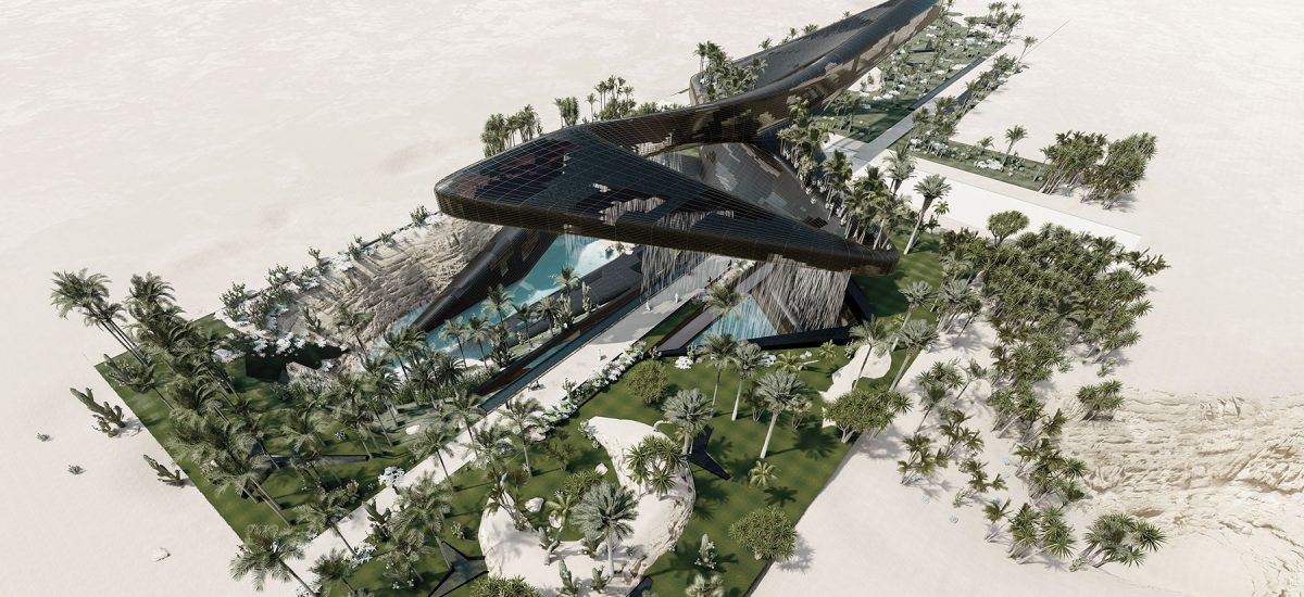 The geometry of The LIT is controlled by an algorithm that reacts to the movement of the sun, maximizing the shade projected to the ground during the hottest hours of the day. In the evening, The LIT lights up with a thousand lights and colors.